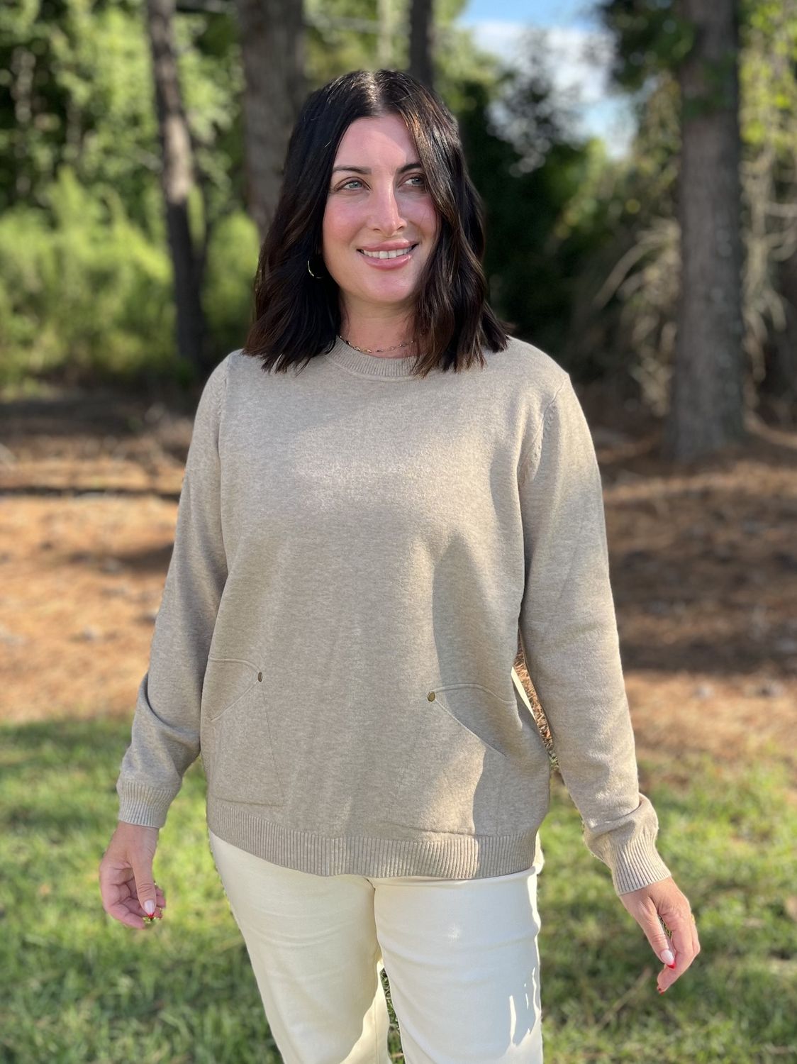 Jade Fawn Pocket Sweater
