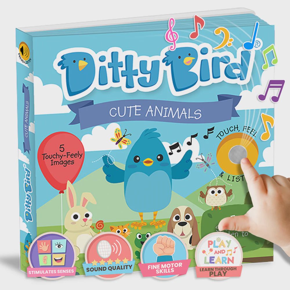 Ditty Bird Cute Animals Touch, Feel &amp; Listen Book