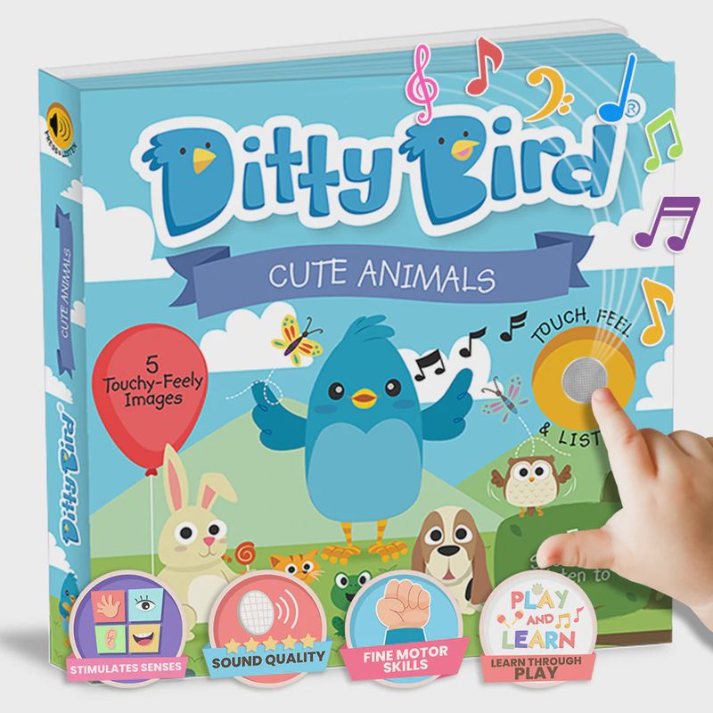 Ditty Bird Cute Animals Touch, Feel &amp; Listen Book