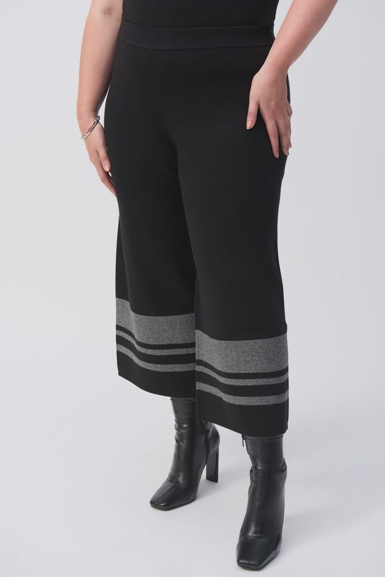 Joseph Ribkoff Jacquard Sweater Knit Culotte Pants