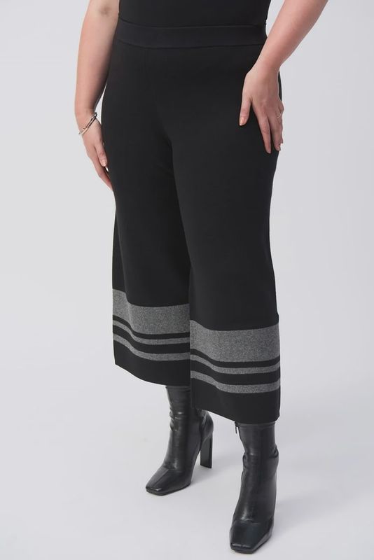 Joseph Ribkoff Jacquard Sweater Knit Culotte Pants