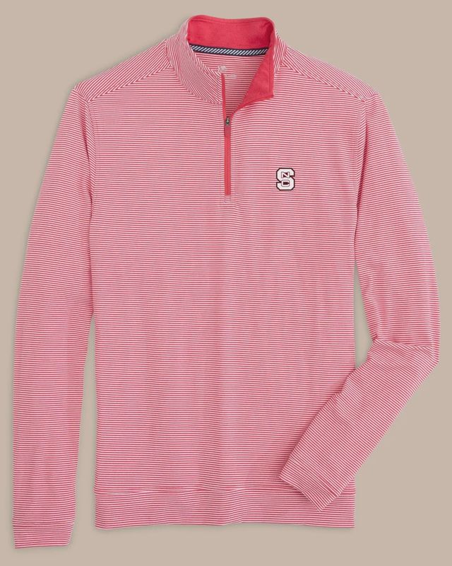 Southern Tide NC State Wolfpack Cruiser Micro-Stripe Heather Quarter Zip
