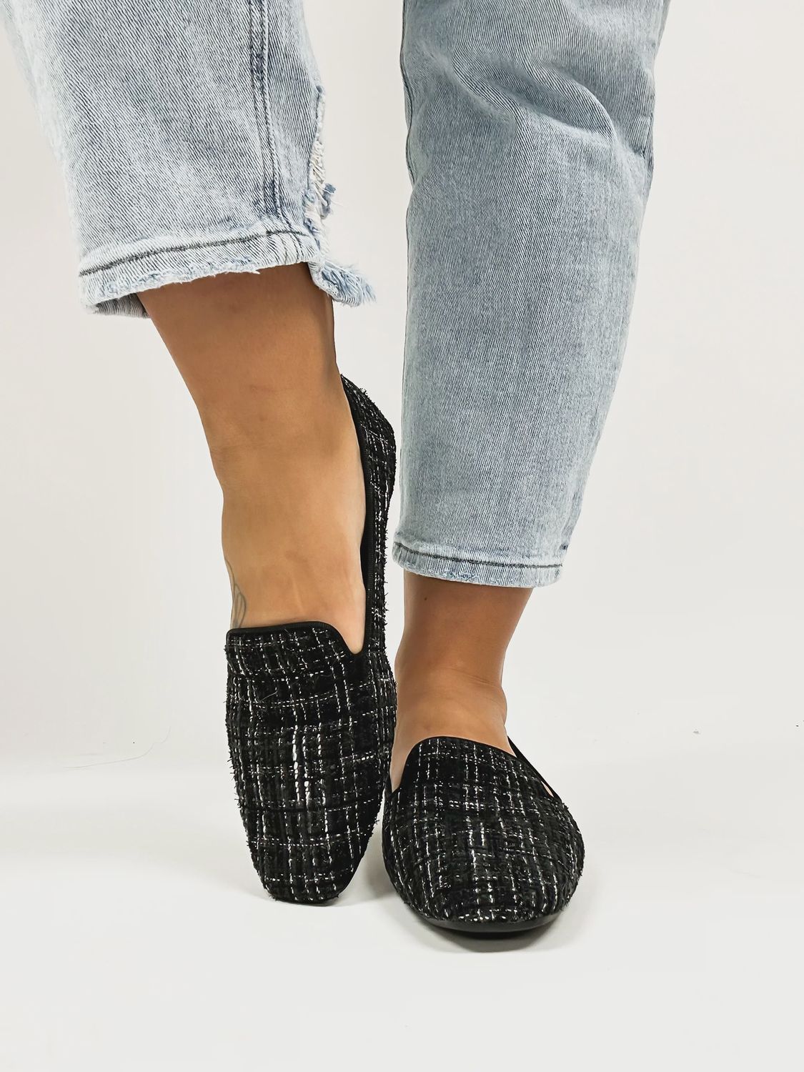 Corkys Black Tweed Goody 2 Shoes Flats