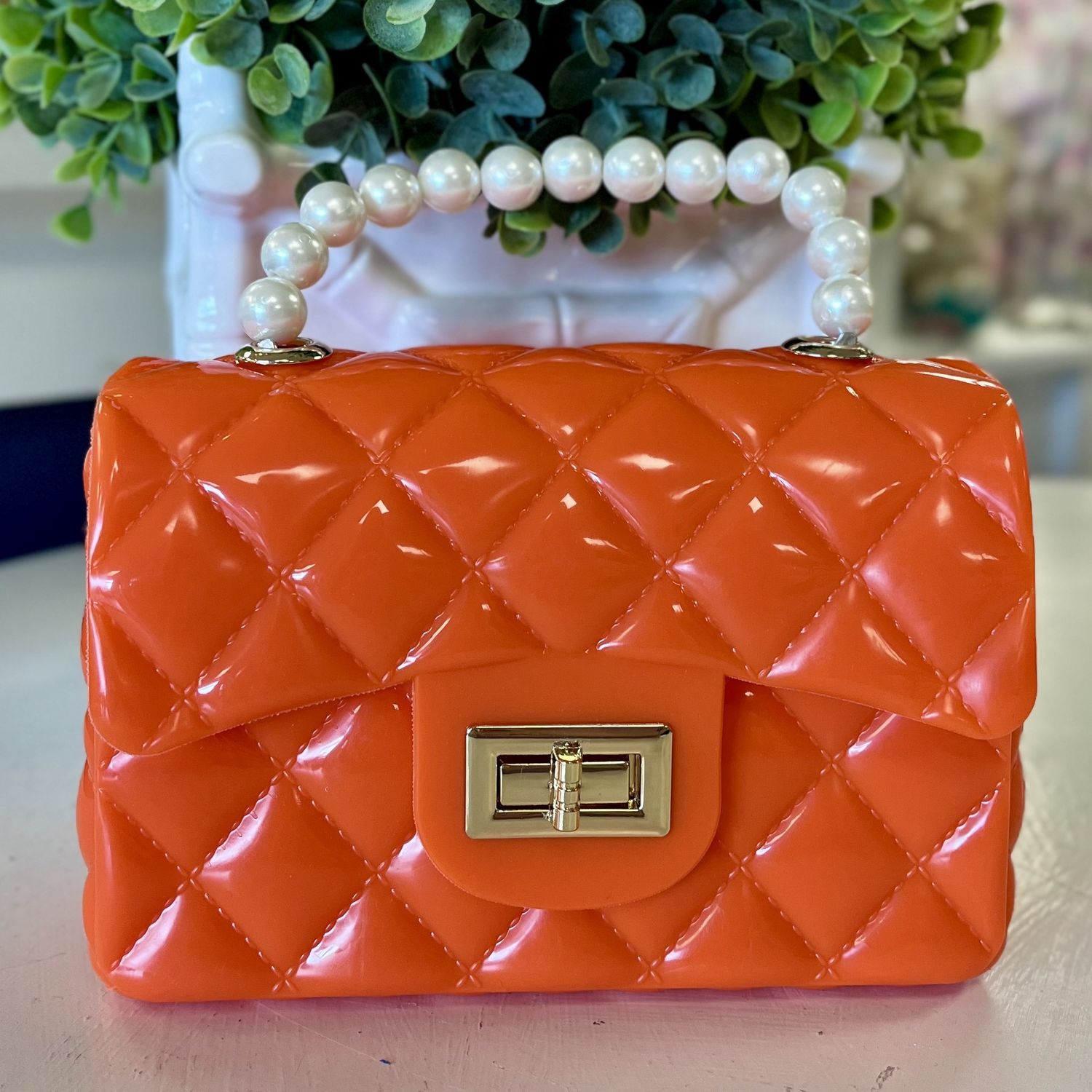 Jelly Clutch- Large, color: Orange