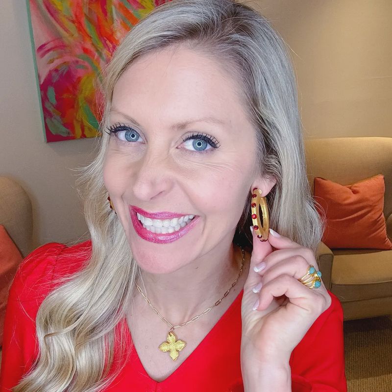 Hidden Truth Jewelry Red Studded Hoops