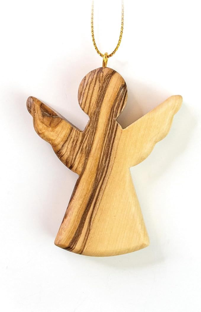 Holy Land Olive Wood Christmas Ornaments-Angel