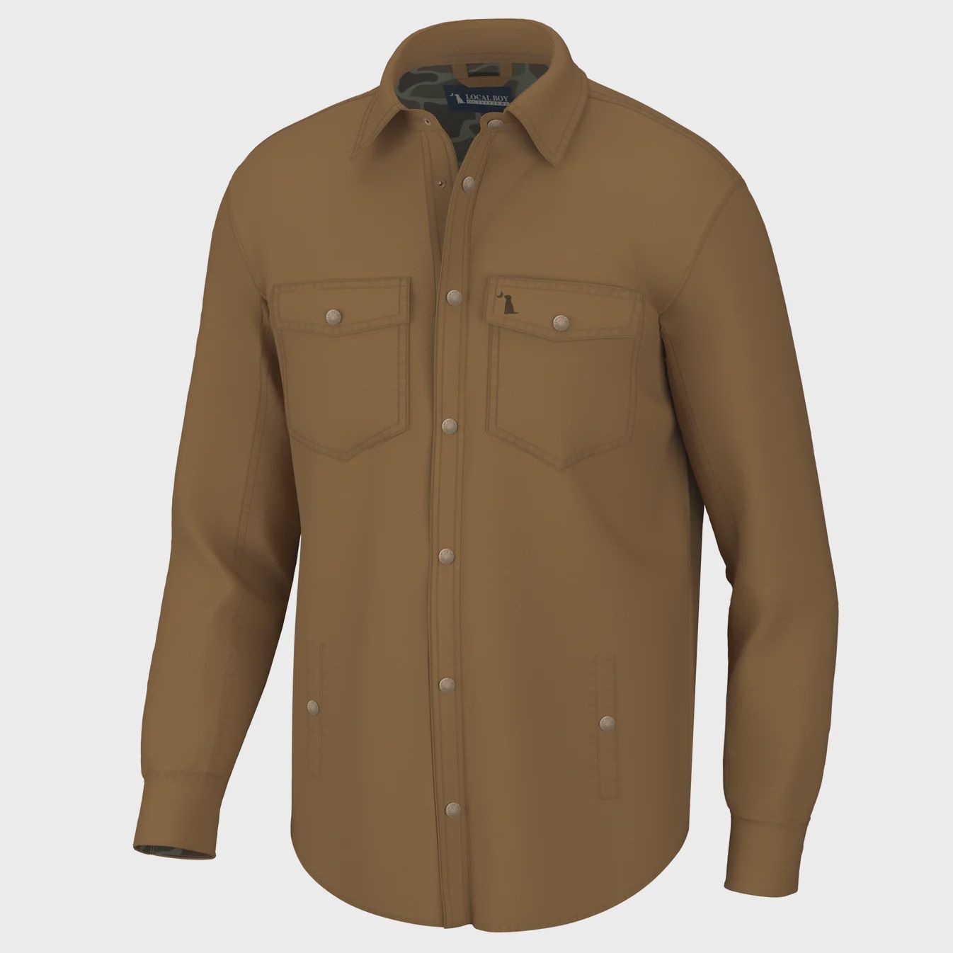 Local Boy Outfitters Rustic Oak Sportsman&#39;s Shacket