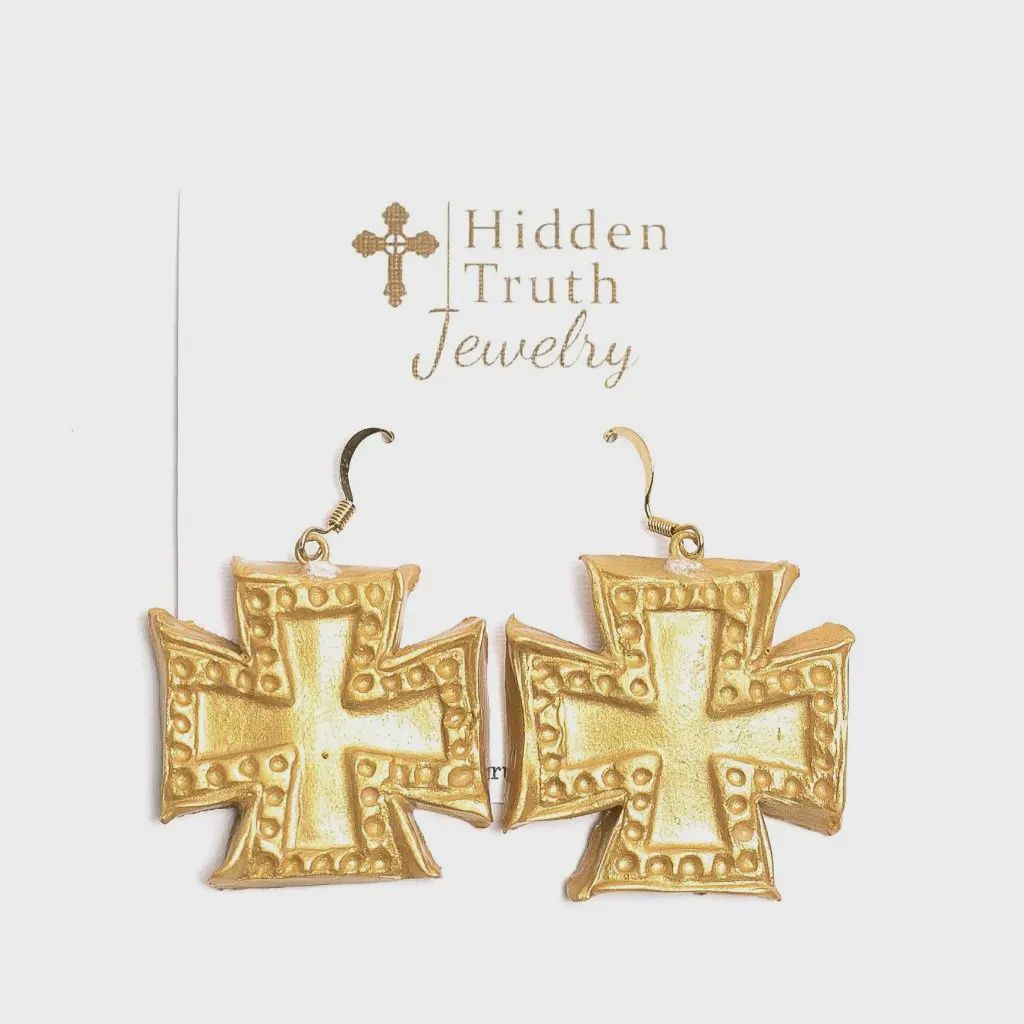 Hidden Truth Jewelry Elizabeth Cross Dangle Earrings