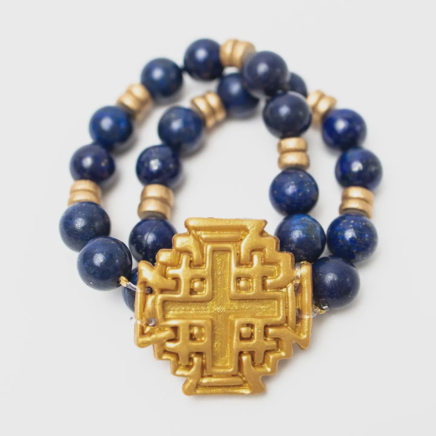 Hidden Truth Jewelry Blue Lapis with Jerusalem Cross