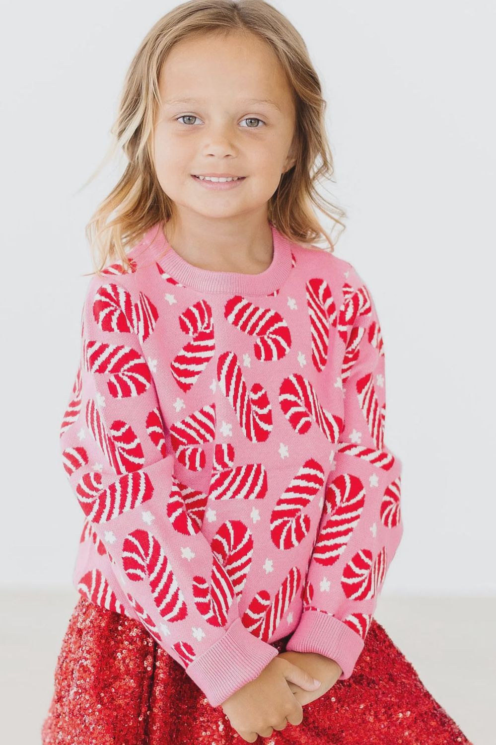 Mila and Rose Candy Canes Sweater