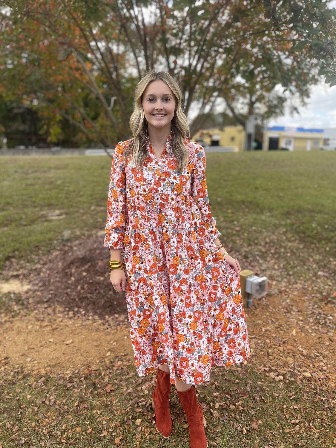 Long Sleeve Floral Maxi Dress