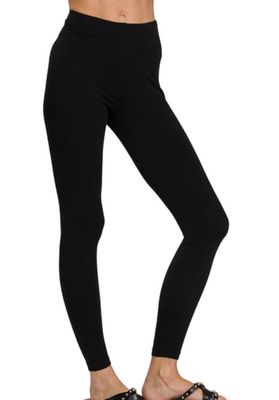 Zenana Black Premium Full Length Cotton Leggings