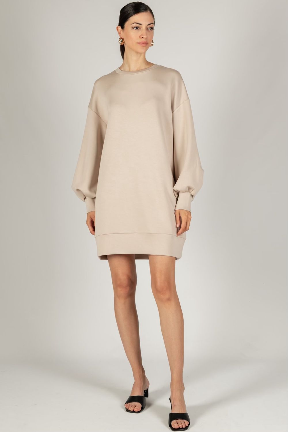 Before You Taupe Long Sleeve Dress