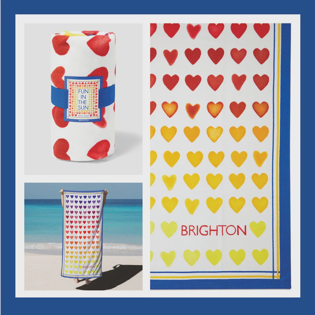 Brighton Beach Towel Ombre Hearts