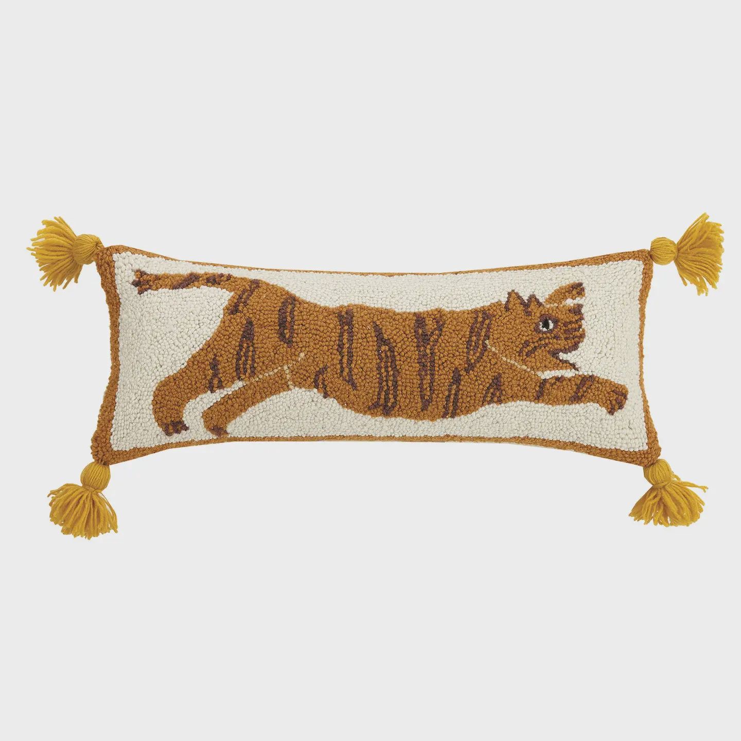 Tiger with Tassels Hook Pillow By Jungalow