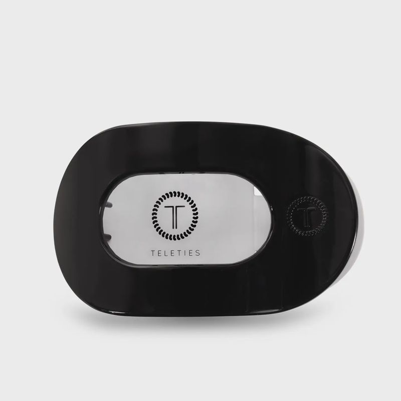 Teleties Jet Black Large Round Flat Hair Clip