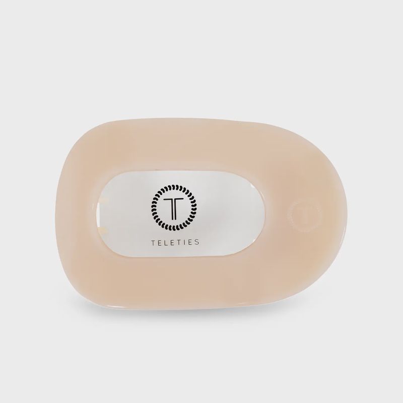 Teleties Almond Beige Medium Round Flat Hair Clip