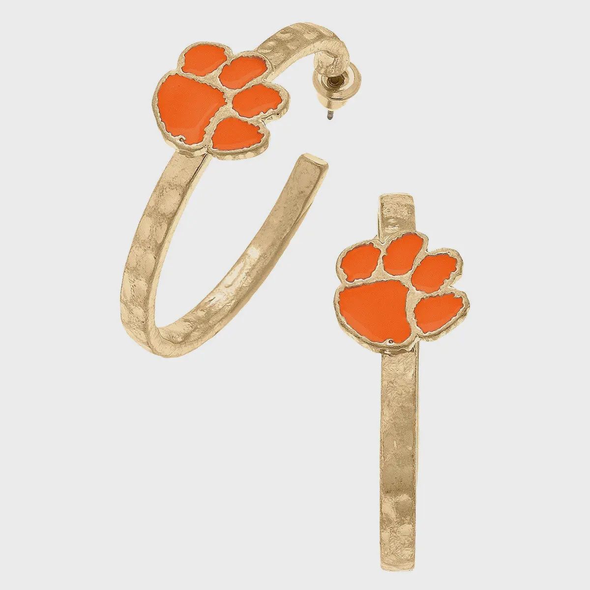 Orange Tigers Enamel Logo Hoop Earrings