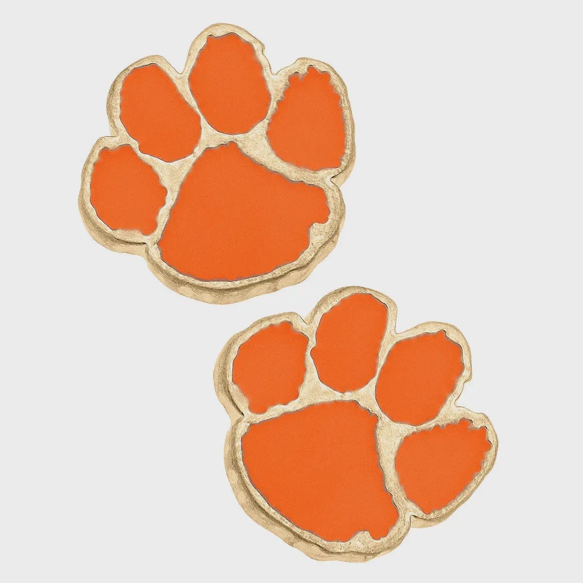 Tigers Enamel Stud Earrings in Orange