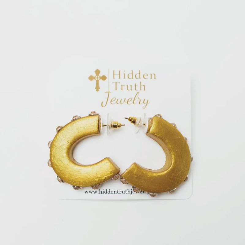 Hidden Truth Small Champagne Hoops