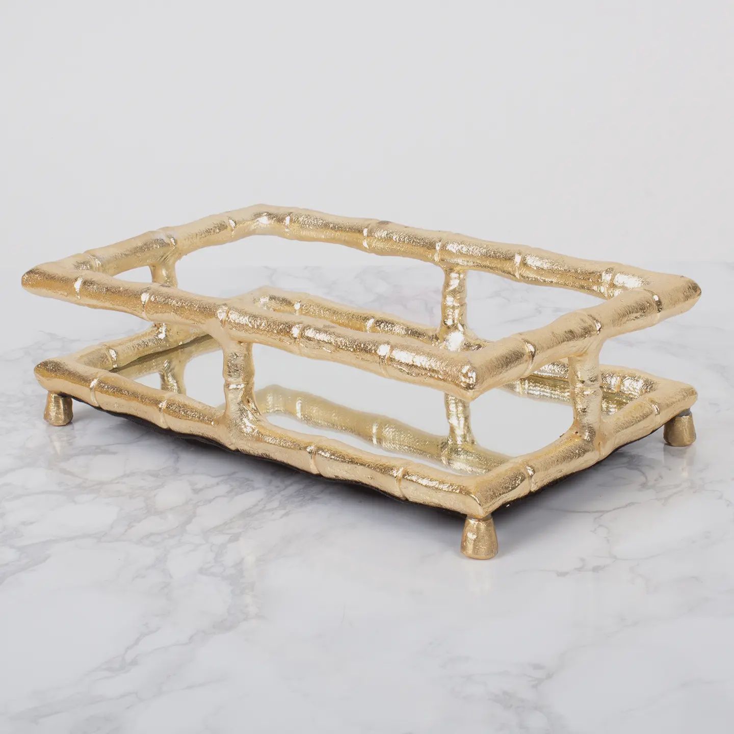 Oak Lane Gold Bamboo Guest Towel Tray