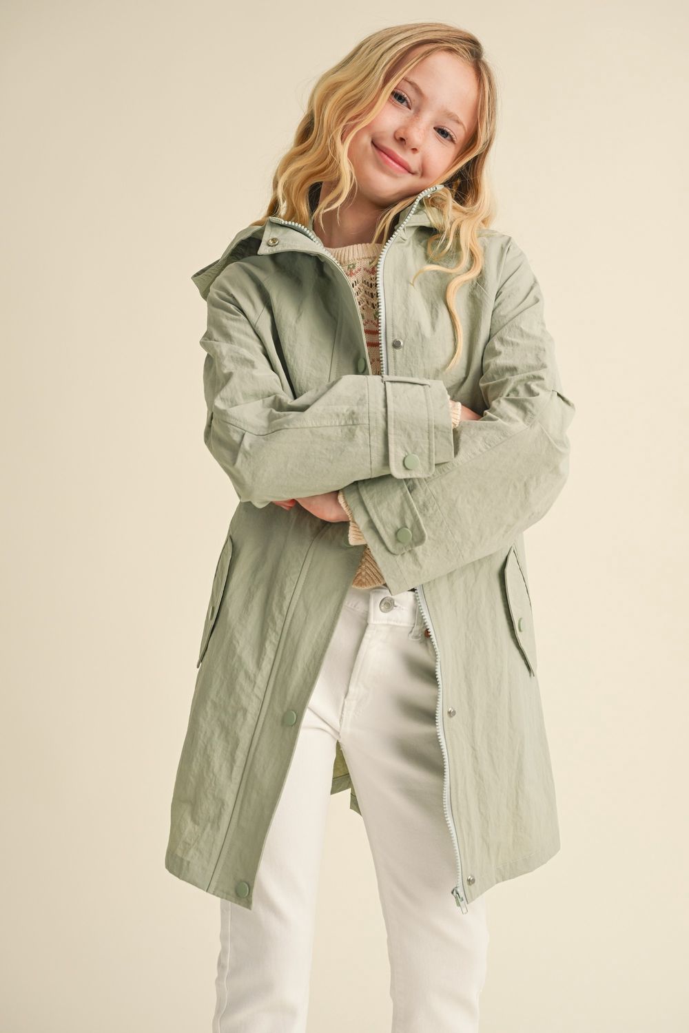 Girls Sage Lightweight Long Jacket
