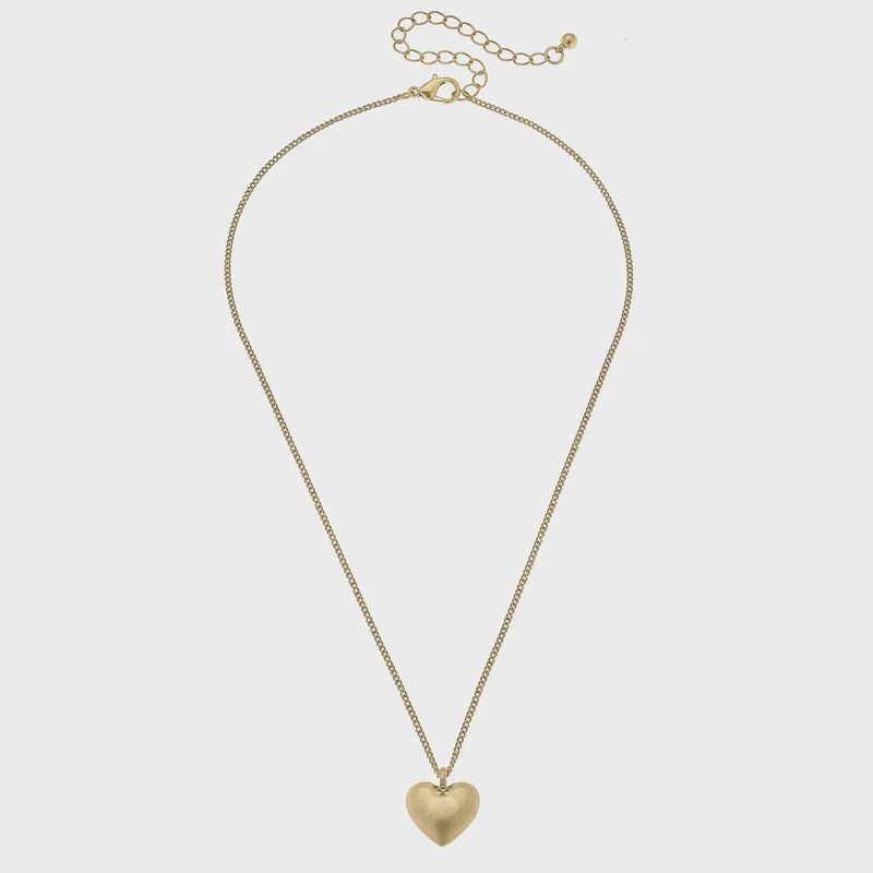 Canvas Mckenna Delicate Heart Necklace in Worn Gold