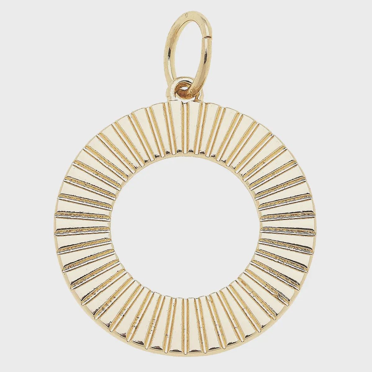 Canvas Fluted Metal Disc Charm in Shiny Gold