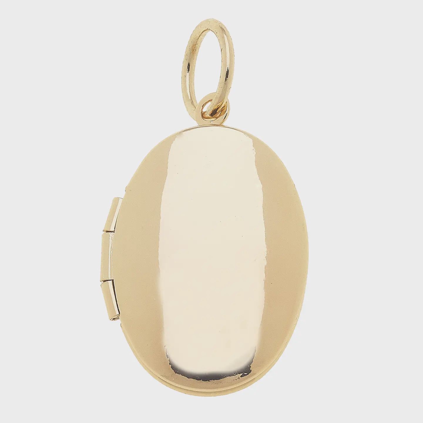 Canvas Oval Shaped Locket Charm in Shiny Gold
