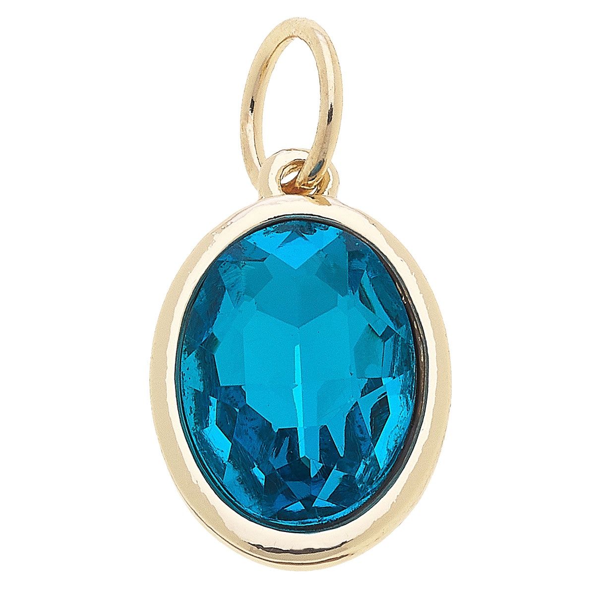 Canvas Glass Birthstone Charm - March/ Aquamarine