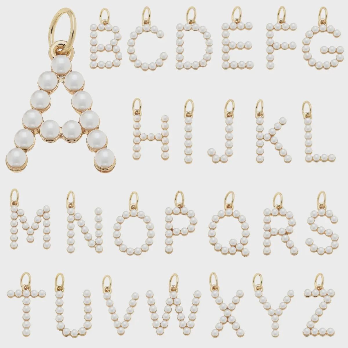 Canvas Pearl Studded Letter Charms