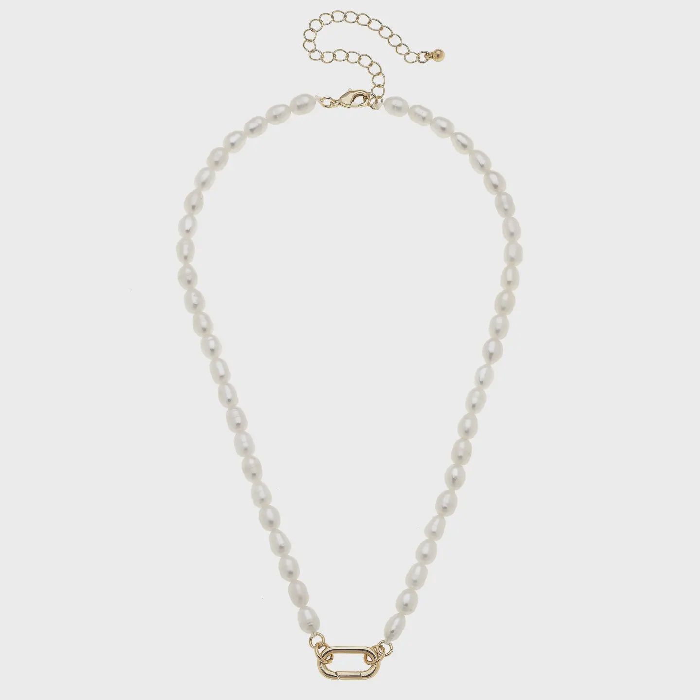 Canvas Piper Freshwater Pearl Charm Necklace Base in Ivory