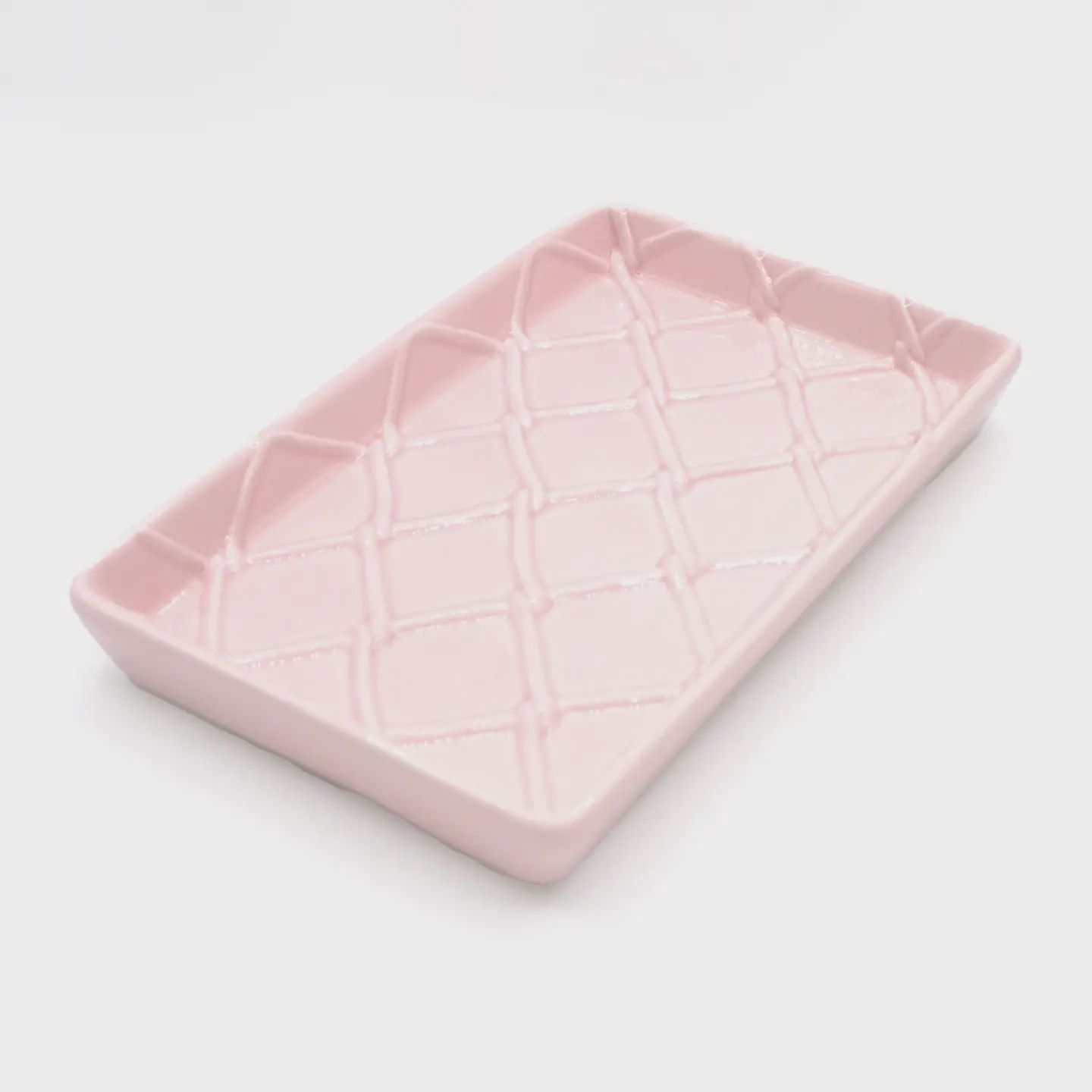 Oak Lane Pink Textured Guest Towel Tray