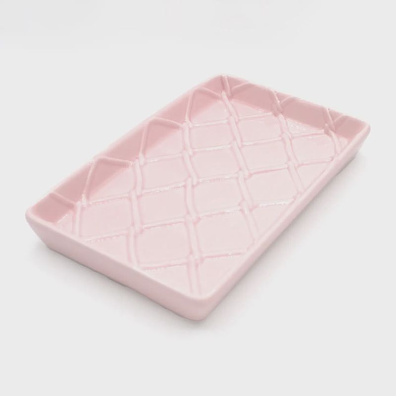 Oak Lane Pink Textured Guest Towel Tray
