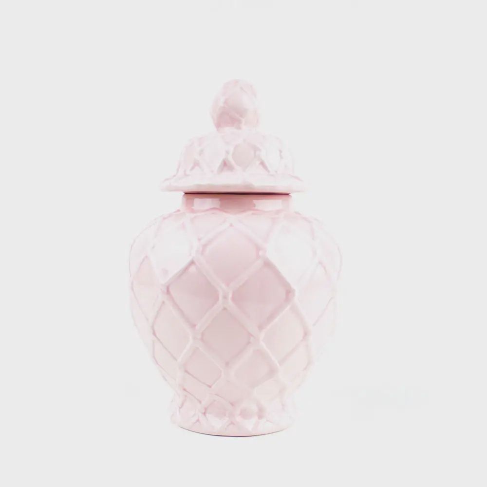 Oak Lane Pink Textured Ginger Jar - Large