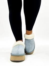 Corkys Light Blue Denim Cuddle Up Slip On Shoes