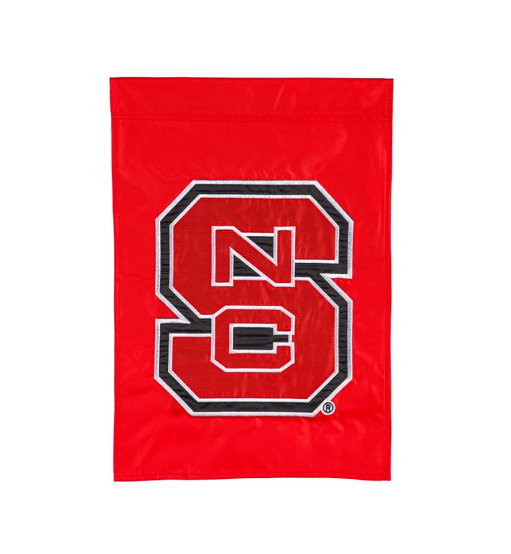 Evergreen Applique Flag North Carolina State University Garden Flag