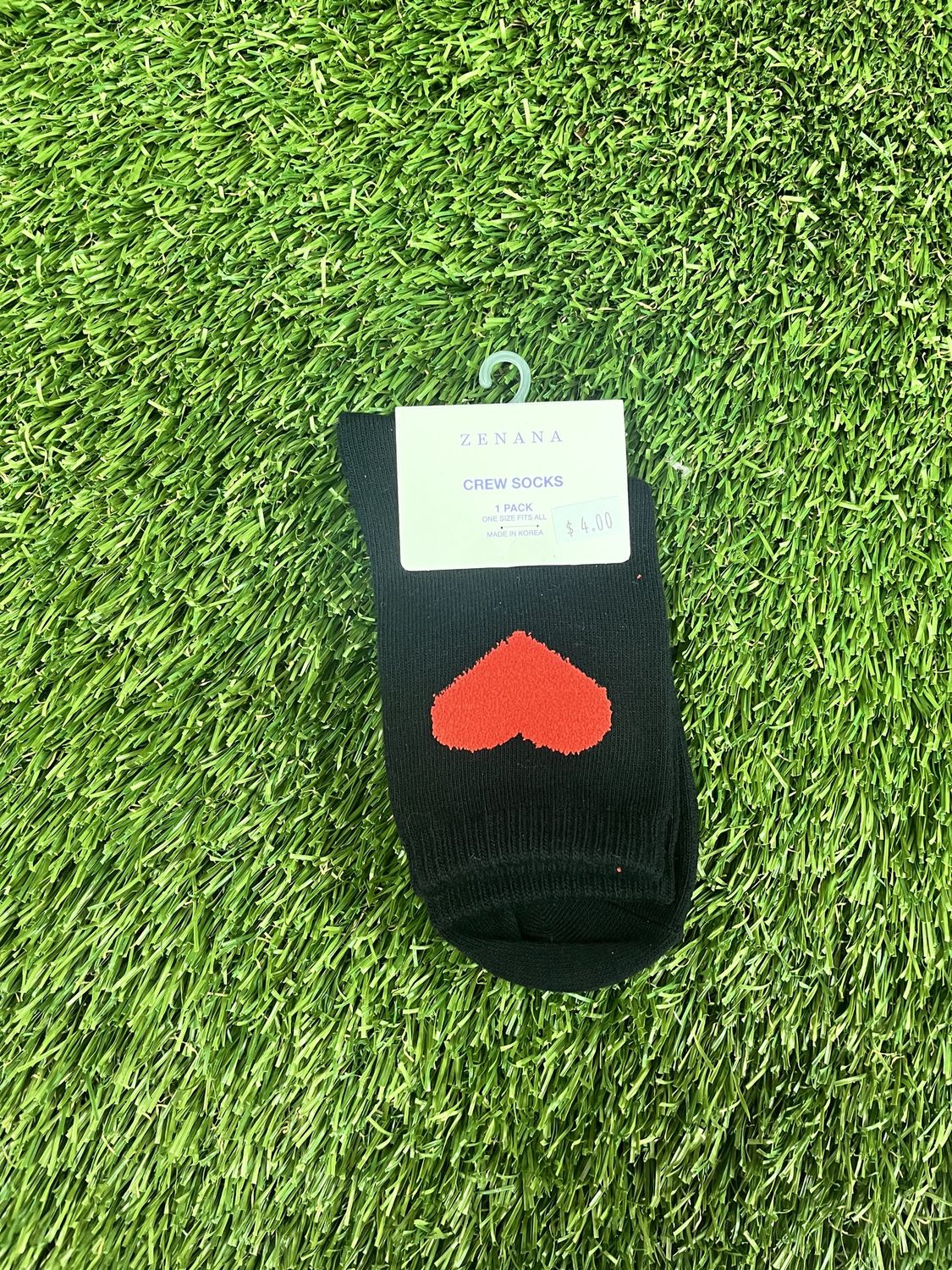 Zenana Valentine Crew Socks Black