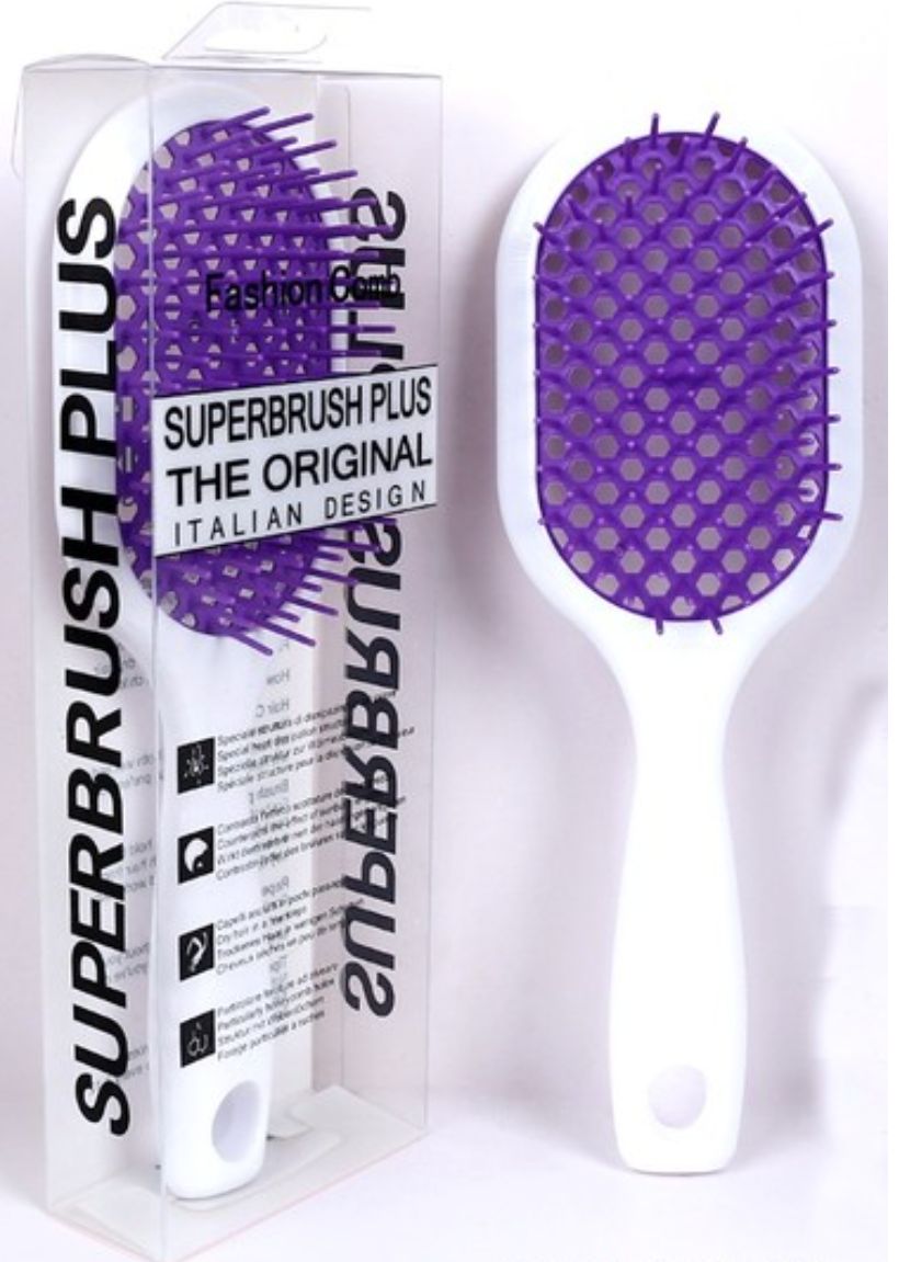 Zenana Tik Tok Superbrush Plus Detangling Hair Comb White/Purple