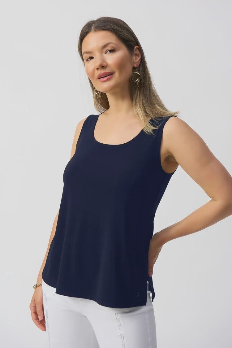 Joseph Ribkoff Navy Silky Knit Scoop Neck Camisole