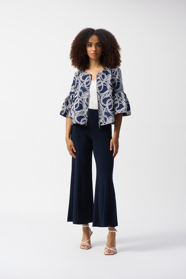 Joseph Ribkoff Silky Knit Pull-On Wide-Leg Pants Midnight Blue