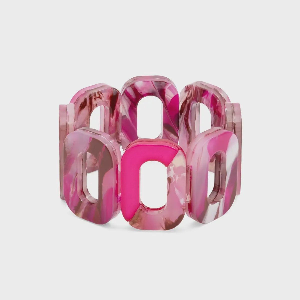 Zenzii Marble Duotone Cutout Stretch Bracelet H. Pink