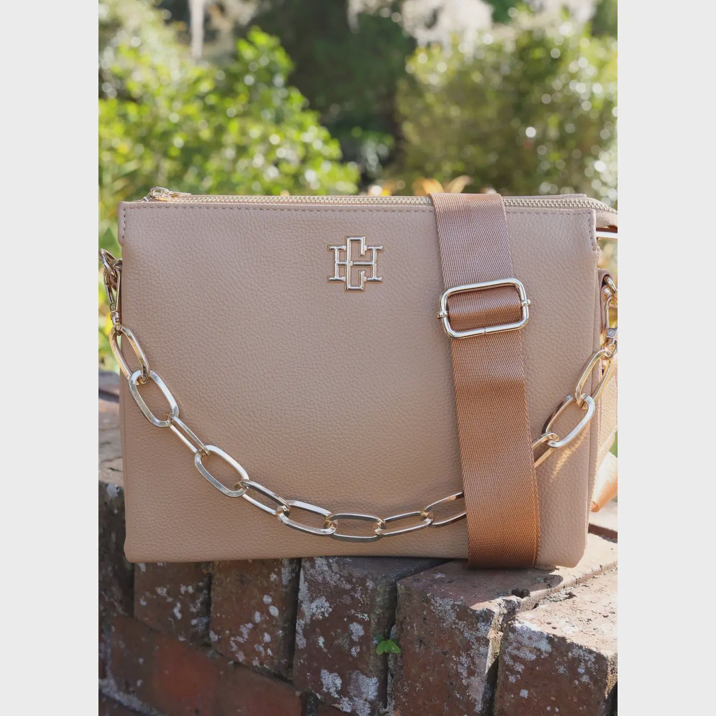 Caroline Hill Ariana Crossbody- Tan