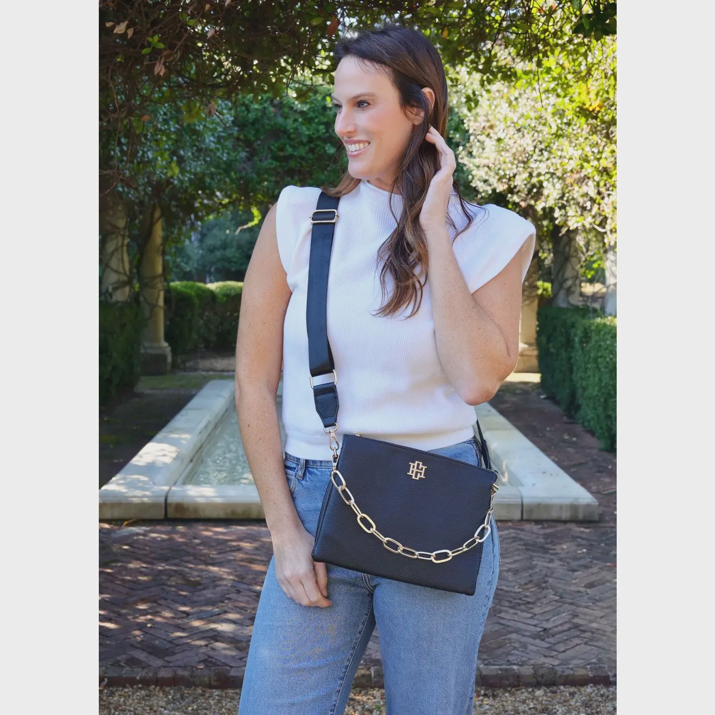 Caroline Hill Ariana Crossbody- Black