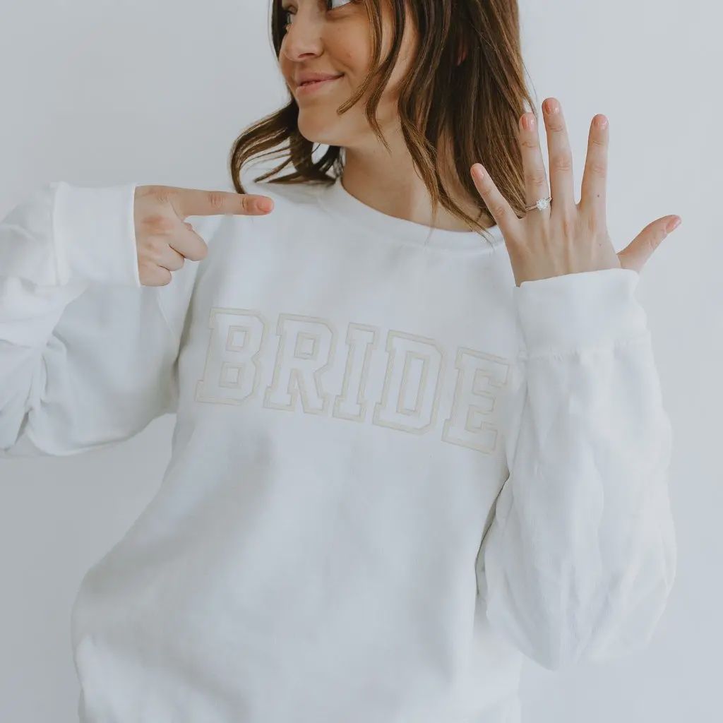 Melody Faye Bride Embroidered Women&#39;s Crewneck Sweatshirt