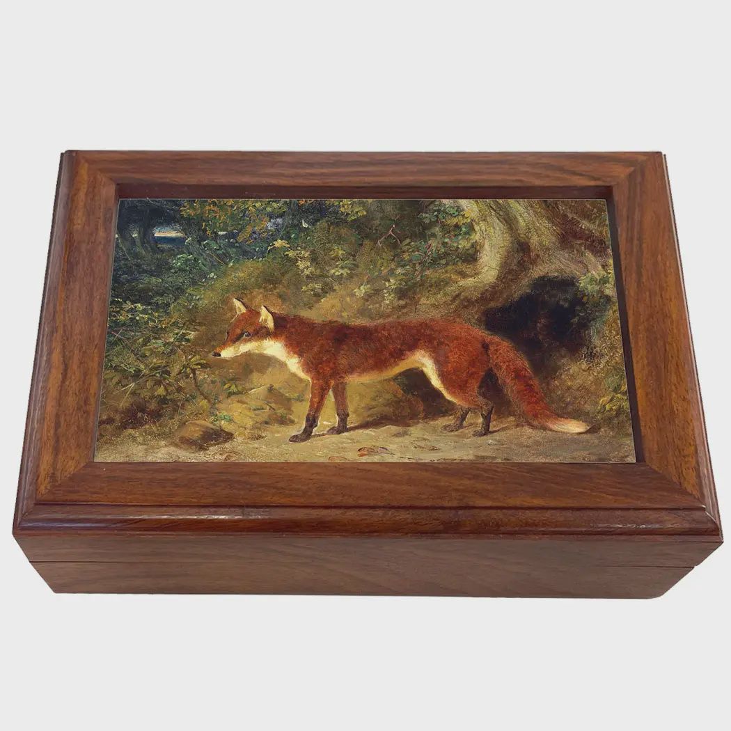 Madison Bay Co. Fox &amp; Feathers Equestrian Solid Wood Trinket Box