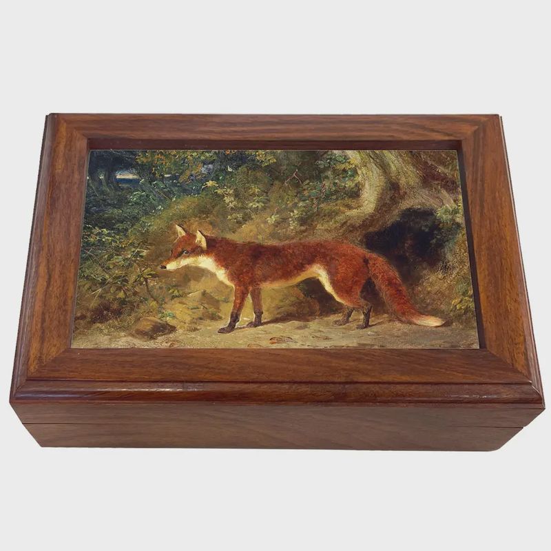 Madison Bay Co. Fox &amp; Feathers Equestrian Solid Wood Trinket Box