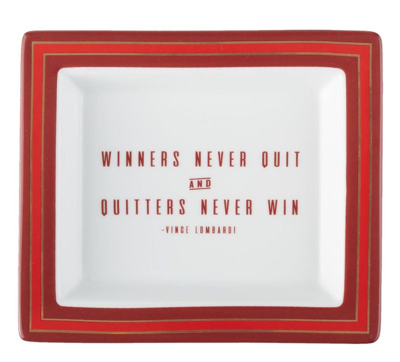 Two&#39;s Company Wise Sayings Gentlemen&#39;s Desk Tray- Vince Lombardi