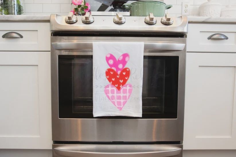 Doodles by Rebekah Stacked Heart Tea Towel