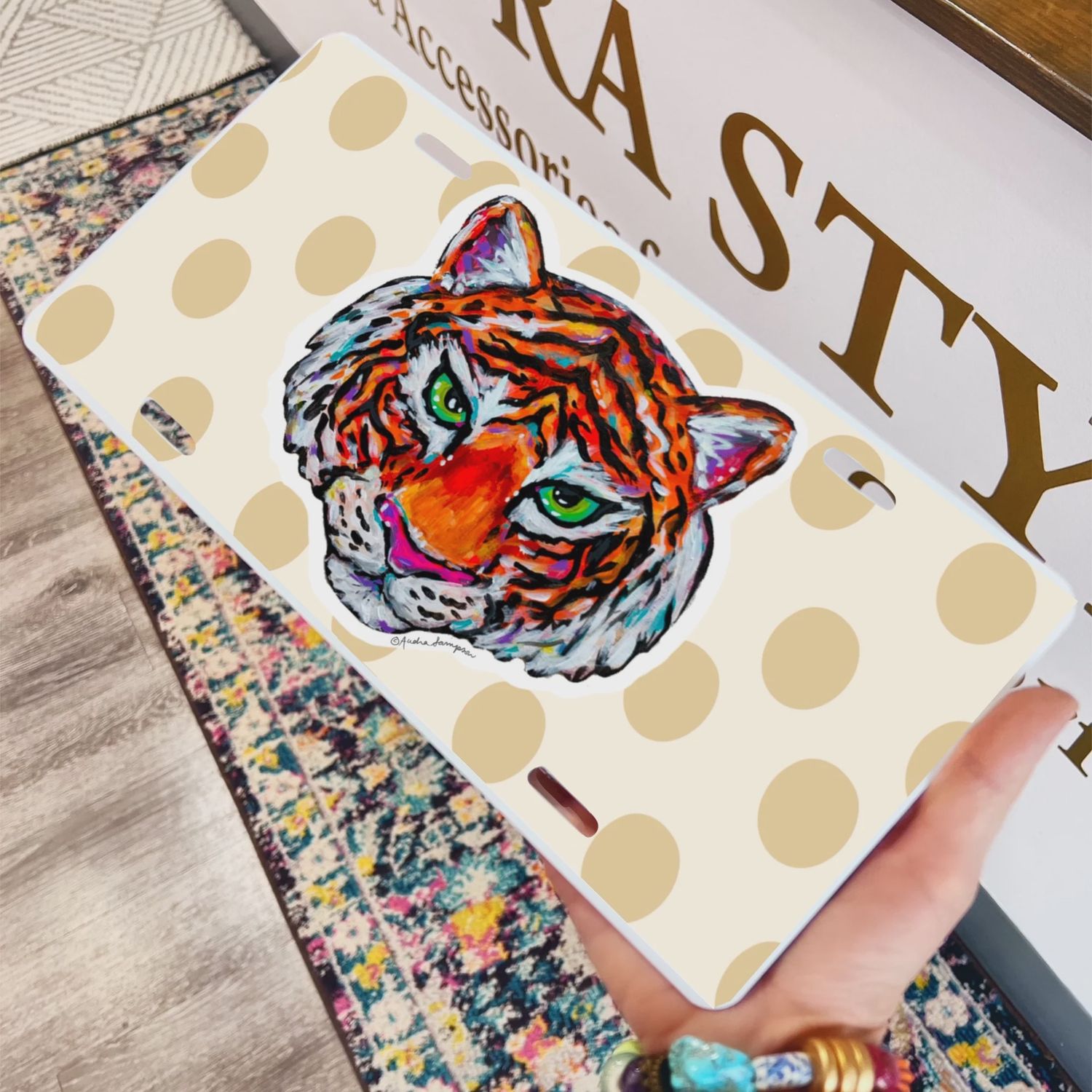 Audra Style Tiger License Plate